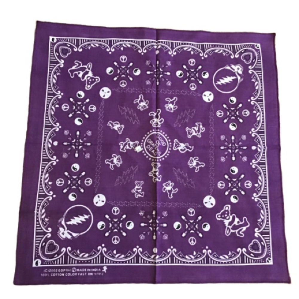 Grateful Dead purple dancing bear bandana